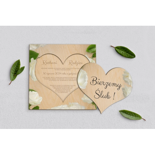 Drewniane Zaproszenie dla Rodziców - Soft Motyw 4