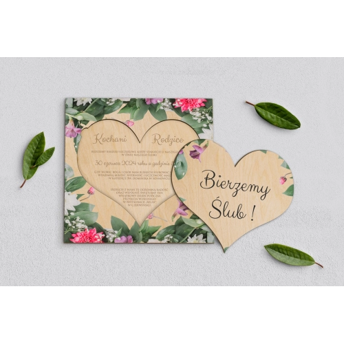 Drewniane Zaproszenie dla Rodziców - Soft Motyw 6