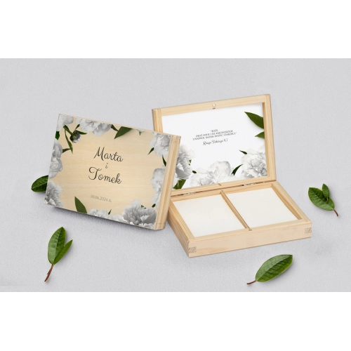 Pudełko na obrączki prostokątne naturalne - Soft Motyw 3