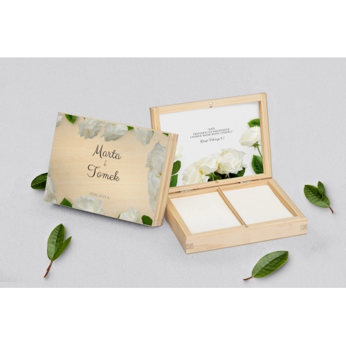 Pudełko na obrączki prostokątne naturalne - Soft Motyw 4