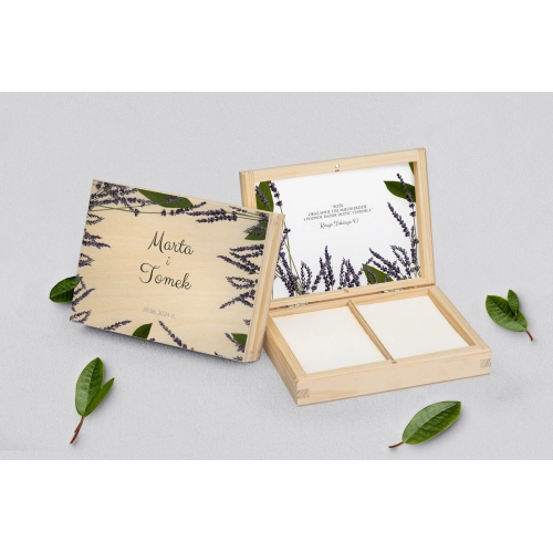 Pudełko na obrączki prostokątne naturalne - Soft Motyw 5