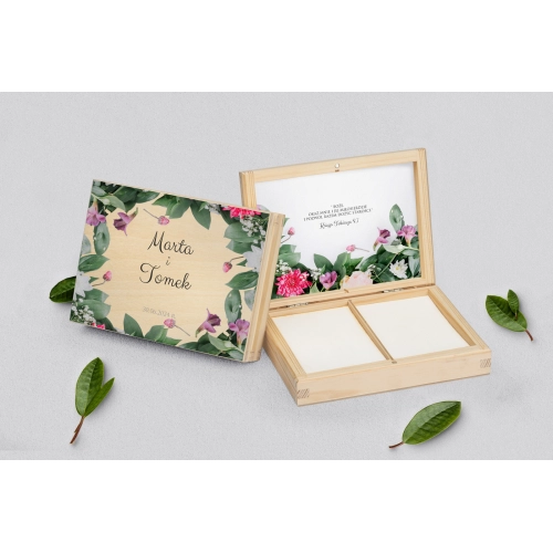 Pudełko na obrączki prostokątne naturalne - Soft Motyw 6