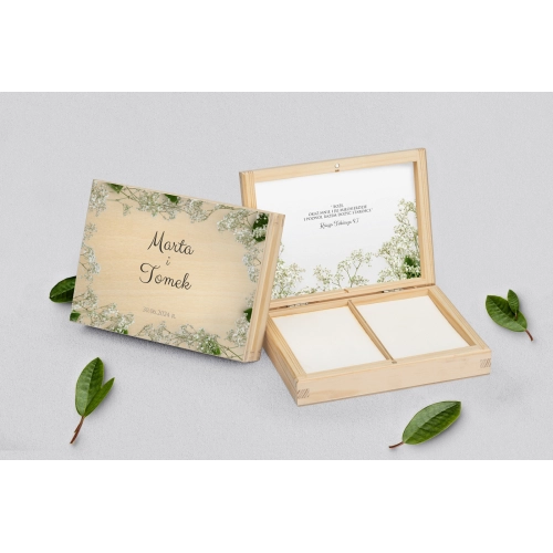 Pudełko na obrączki prostokątne naturalne - Soft Motyw 7