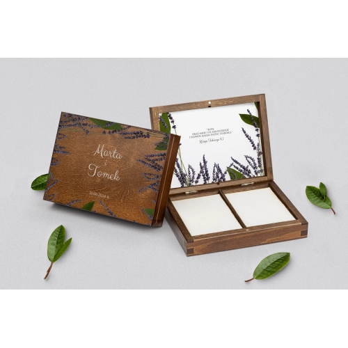 Pudełko na obrączki prostokątne brązowe - Soft Motyw 5
