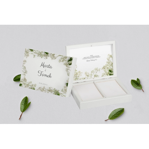 Pudełko na obrączki prostokątne białe - Soft Motyw 7