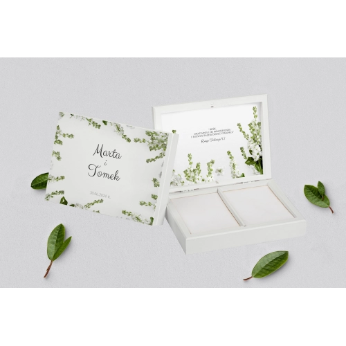 Pudełko na obrączki prostokątne białe - Soft Motyw 8