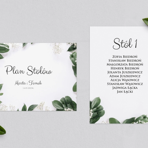 Plan Stołów - Karteczka Soft Motyw 1