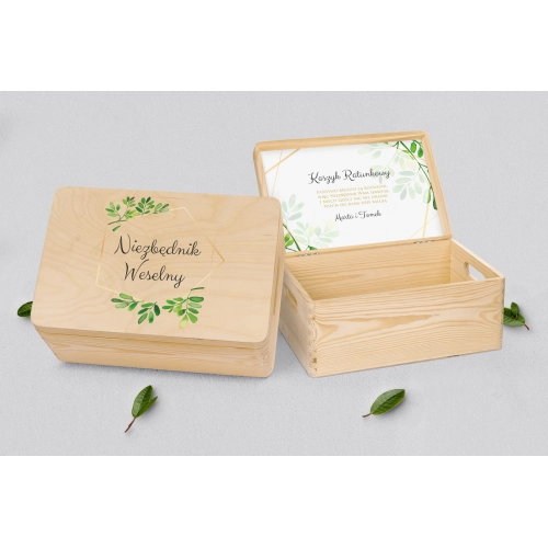 Koszyczek ratunkowy weselny naturalny - Flowers & Frame Motyw 3