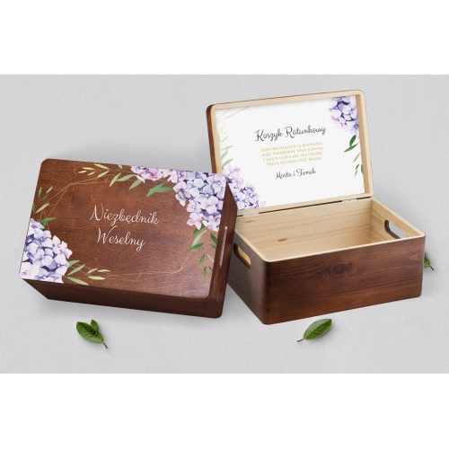 Koszyczek ratunkowy weselny brązowy - Flowers & Frame Motyw 1