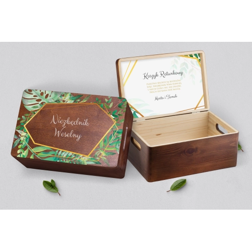 Koszyczek ratunkowy weselny brązowy - Flowers & Frame Motyw 2