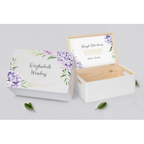 Koszyczek ratunkowy weselny biały - Flowers & Frame Motyw 1