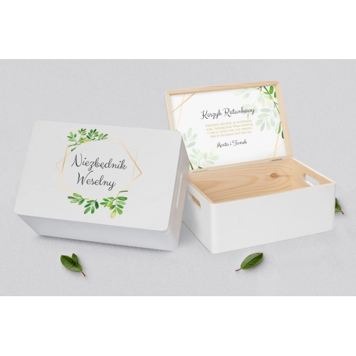 Koszyczek ratunkowy weselny biały - Flowers & Frame Motyw 3