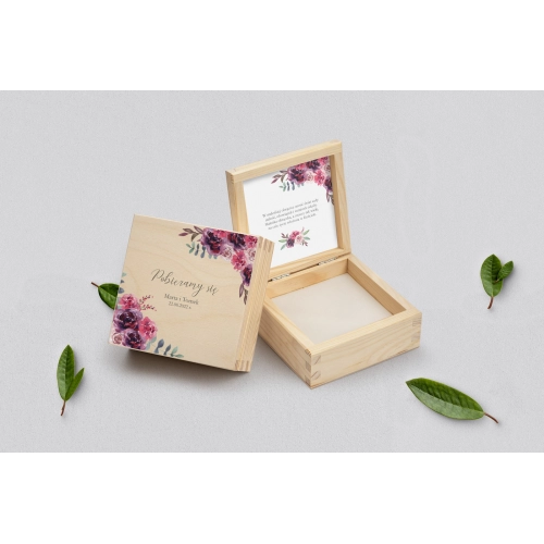 Pudełko na obrączki naturalne - PasteLove Motyw 1