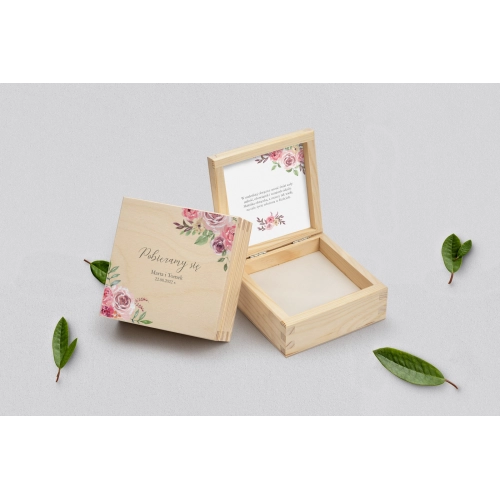 Pudełko na obrączki naturalne - PasteLove Motyw 2