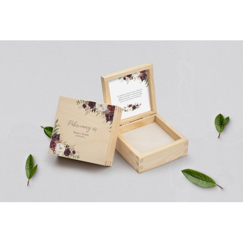 Pudełko na obrączki naturalne - PasteLove Motyw 3