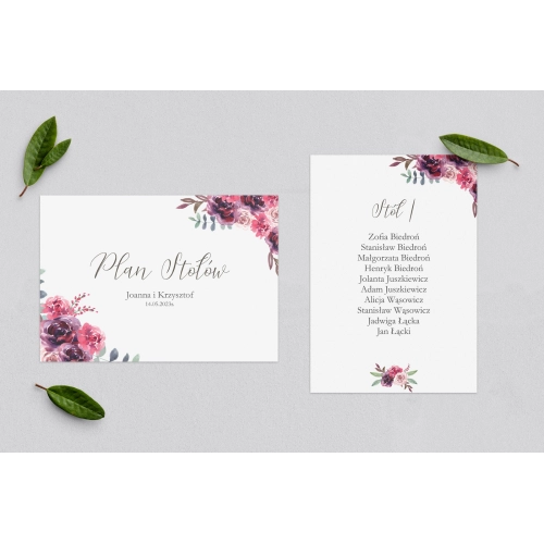 Plan Stołów - Karteczka PasteLove Motyw 1