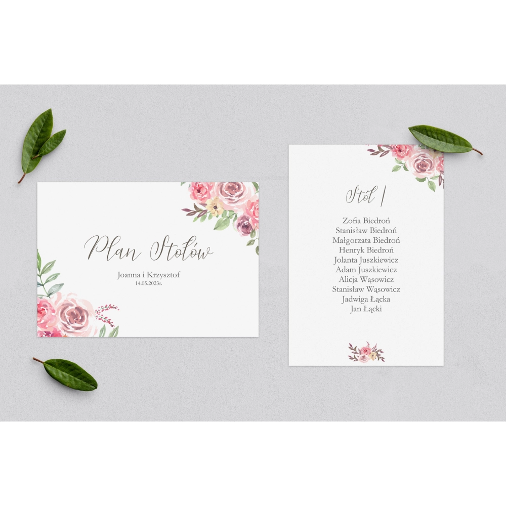 Plan Stołów - Karteczka PasteLove Motyw 2