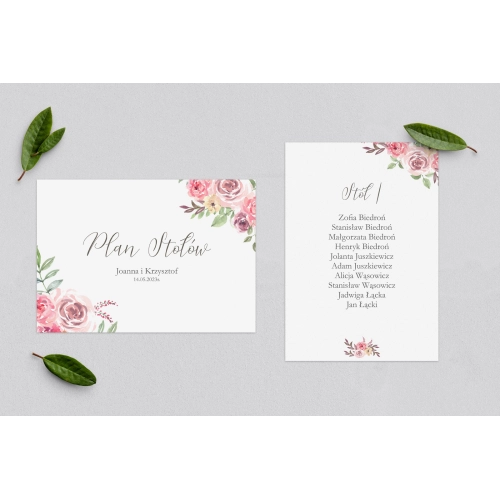 Plan Stołów - Karteczka PasteLove Motyw 2