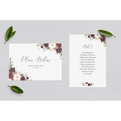 Plan Stołów - Karteczka PasteLove Motyw 3