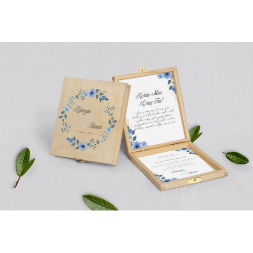 Zaproszenie dla Rodziców - naturalne  Akwarelowe Wianki Motyw 1