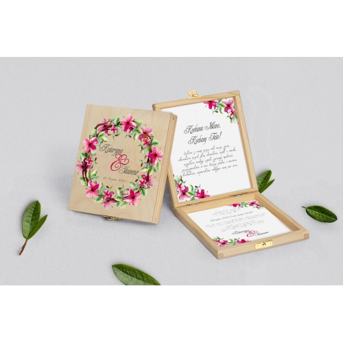 Zaproszenie dla Rodziców - naturalne  Akwarelowe Wianki Motyw 2