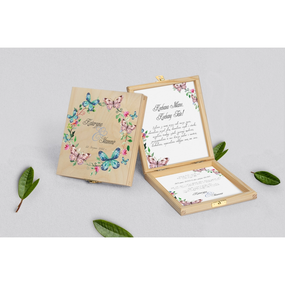 Zaproszenie dla Rodziców - naturalne  Akwarelowe Wianki Motyw 3