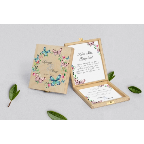 Zaproszenie dla Rodziców - naturalne  Akwarelowe Wianki Motyw 3