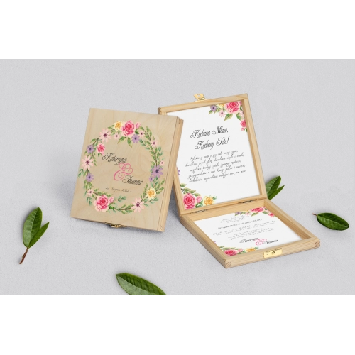 Zaproszenie dla Rodziców - naturalne  Akwarelowe Wianki Motyw 5