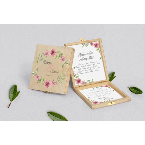 Zaproszenie dla Rodziców - naturalne  Akwarelowe Wianki Motyw 6