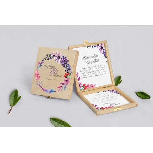 Zaproszenie dla Rodziców - naturalne  Akwarelowe Wianki Motyw 7