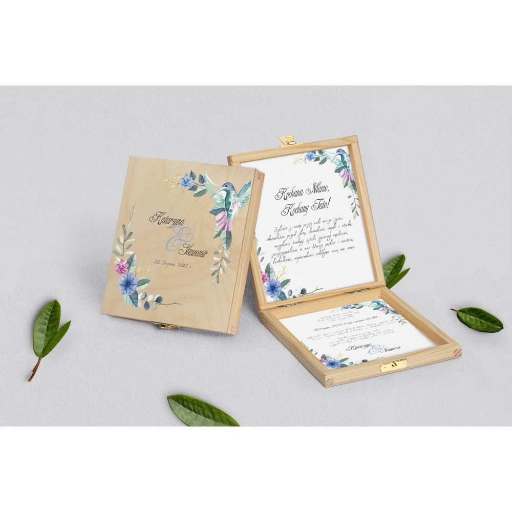 Zaproszenie dla Rodziców - naturalne  Akwarelowe Wianki Motyw 8