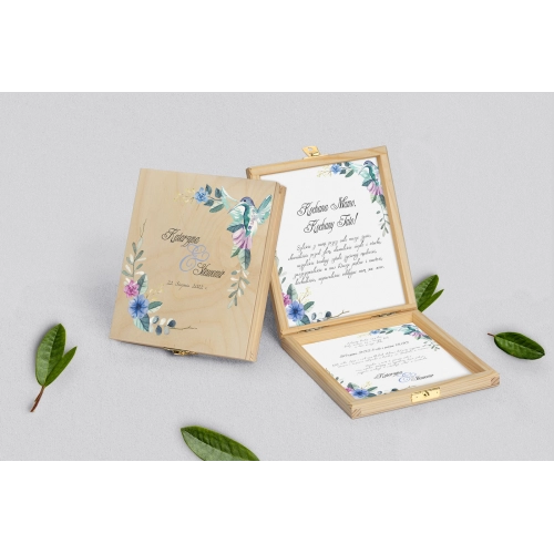 Zaproszenie dla Rodziców - naturalne  Akwarelowe Wianki Motyw 8