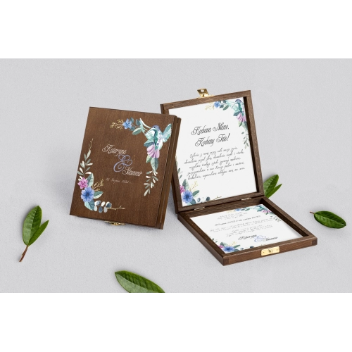 Zaproszenie dla Rodziców - brązowe Akwarelowe Wianki Motyw 8