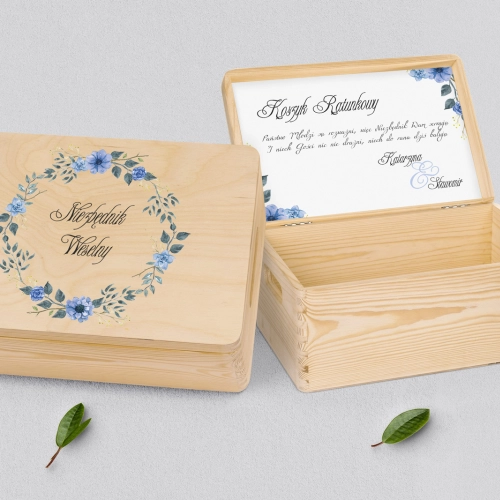 Koszyczek ratunkowy weselny naturalny - Akwarelowe Wianki Motyw 1