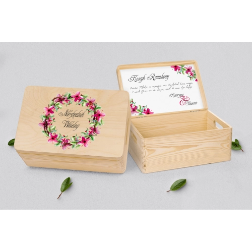 Koszyczek ratunkowy weselny naturalny - Akwarelowe Wianki Motyw 2