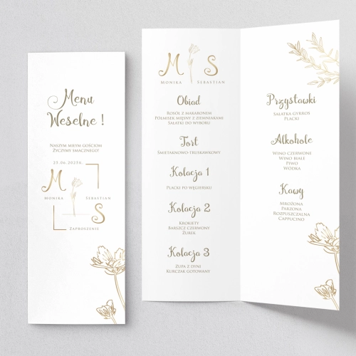 Menu Weselne Fiori - Motyw 4