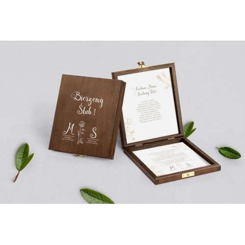 Zaproszenie dla Rodziców - brązowe Fiori Motyw 2