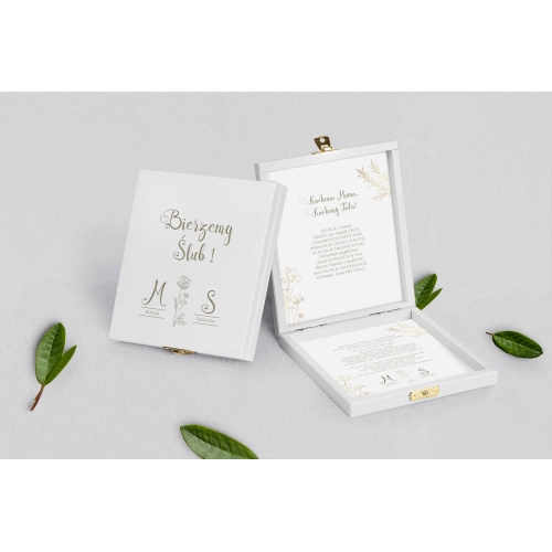 Zaproszenie dla Rodziców - białe Fiori Motyw 2