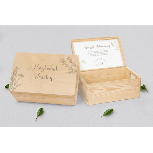 Koszyczek ratunkowy weselny naturalny - Fiori Motyw 1