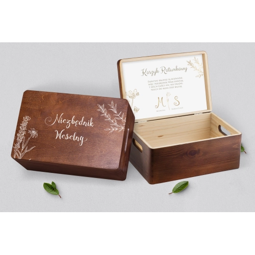 Koszyczek ratunkowy weselny brązowy - Fiori Motyw 1