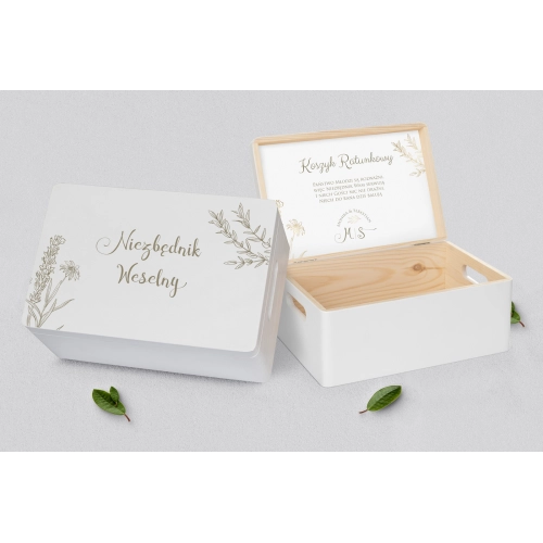 Koszyczek ratunkowy weselny biały - Fiori Motyw 1