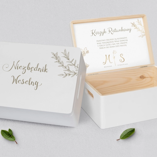 Koszyczek ratunkowy weselny biały - Fiori Motyw 4