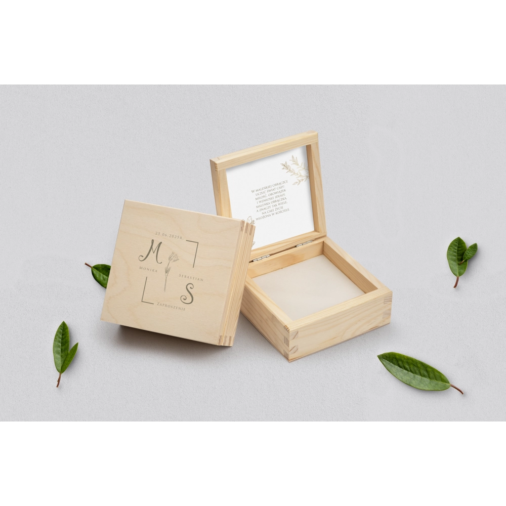 Pudełko na obrączki naturalne - Fiori Motyw 4