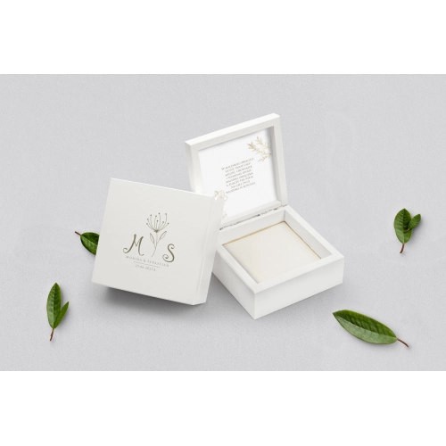 Pudełko na obrączki białe - Fiori Motyw 3