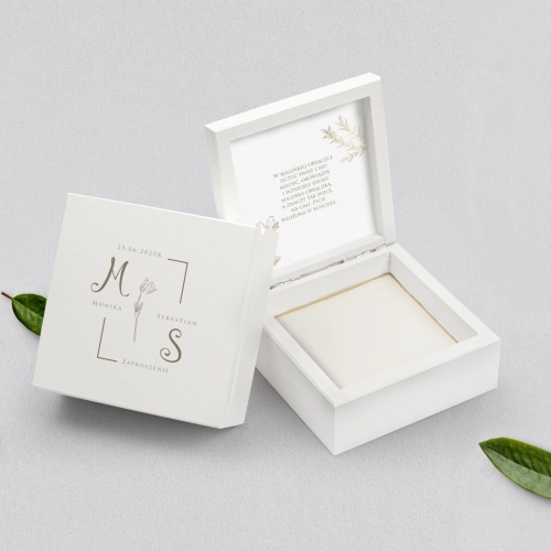 Pudełko na obrączki białe - Fiori Motyw 4