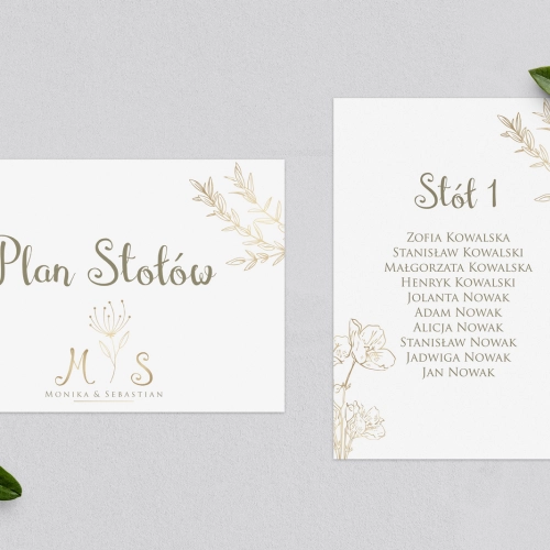 Plan Stołów - Karteczka Fiori Motyw 3