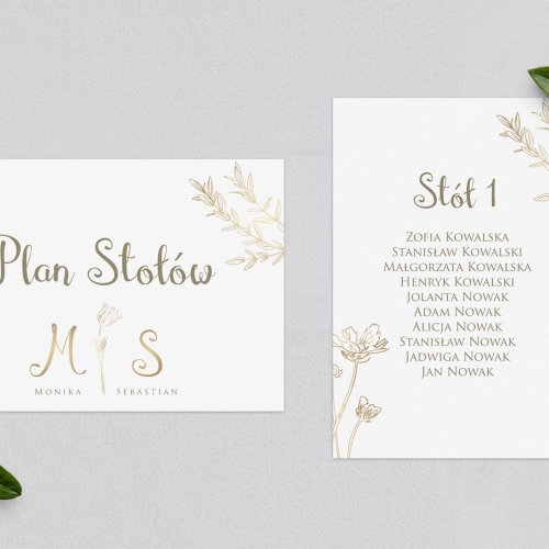 Plan Stołów - Karteczka Fiori Motyw 4