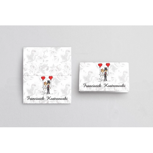 Winietki ślubne składane Zakochani - Motyw 7