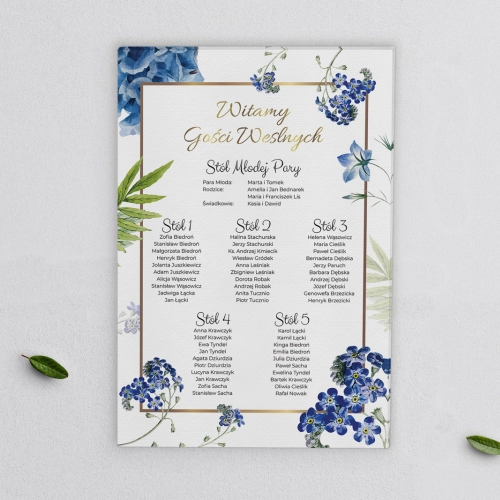 Plan stołów weselnych na płótnie Dream Motyw 4