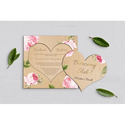 Drewniane Zaproszenie dla Rodziców - Dream Motyw 2